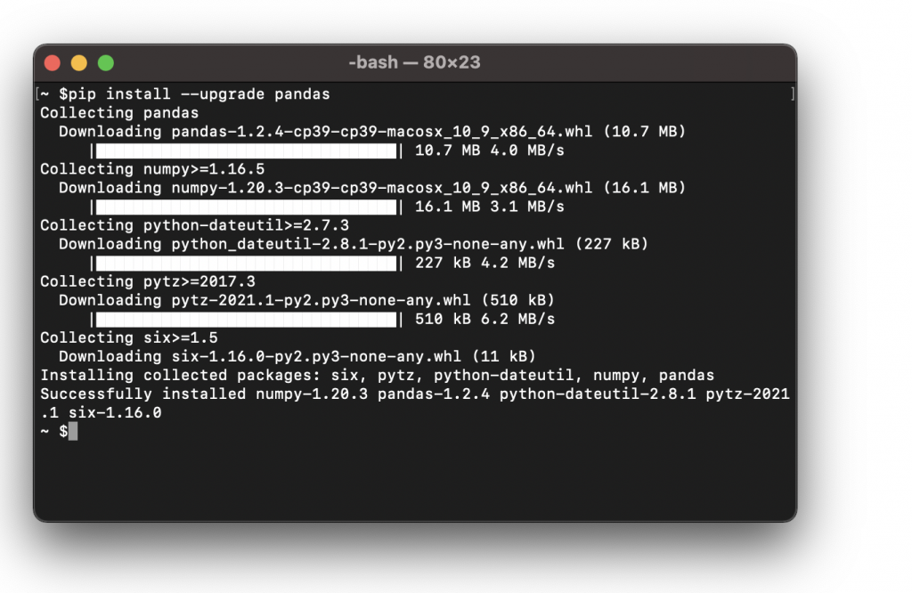 파이썬 ModuleNotFoundError: No module named 'pandas' 10초 해결