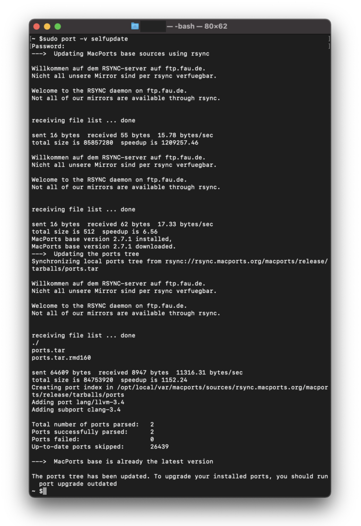 Mac PuTTY 설치 포트업데이트
